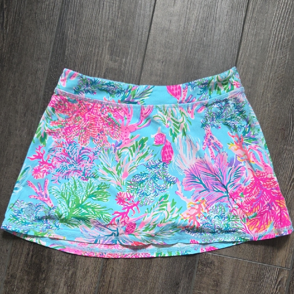 Lilly Pulitzer Pink and Blue Tropical Skirt